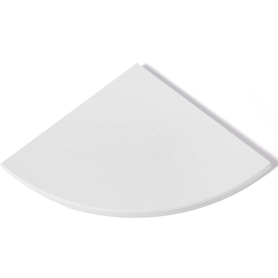 Koville Engineered Marble corner shelf in Bianco Scala for a bathroom corner