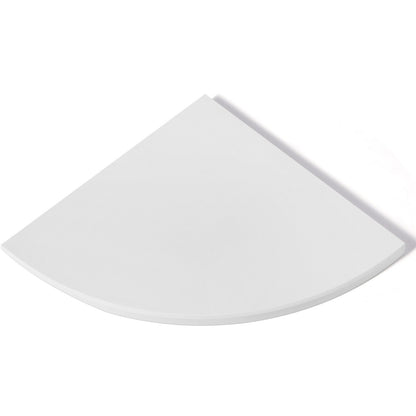 Koville Engineered Marble corner shelf in Bianco Scala for a bathroom corner