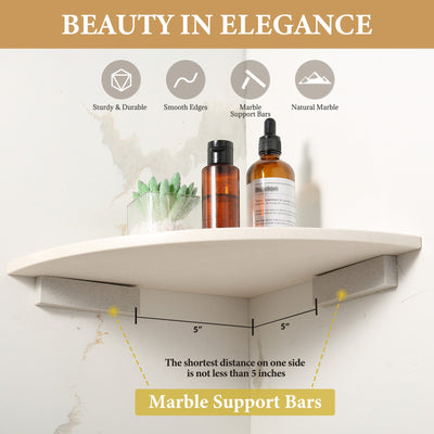 Koville Engineered Marble corner shelf in Rigel for a bathroom corner