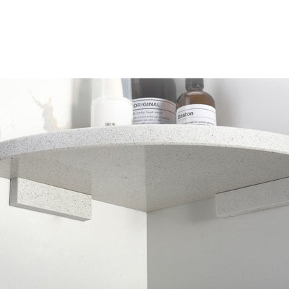 Koville Engineered Marble corner shelf in White Cliff for a bathroom corner