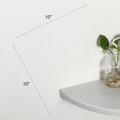 Koville Engineered Marble corner shelf in White Cliff for a bathroom corner