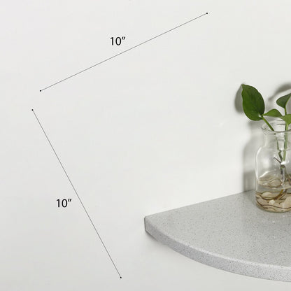 Koville Engineered Marble corner shelf in White Cliff for a bathroom corner