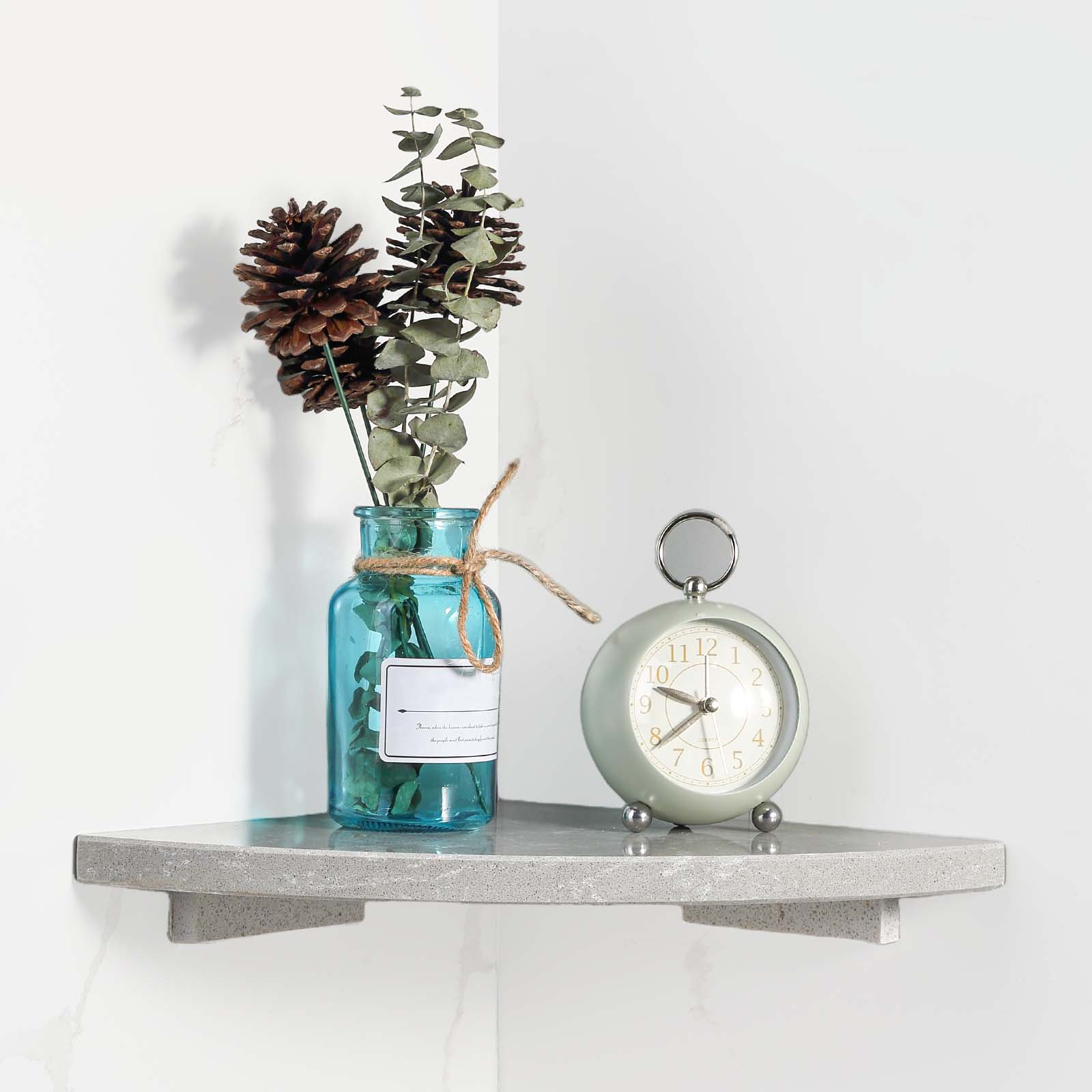 Koville Engineered Marble corner shelf in Braga for a bathroom corner
