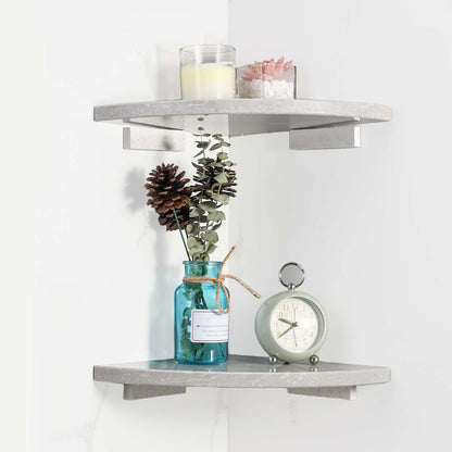 Koville Engineered Marble corner shelf in Braga for a bathroom corner