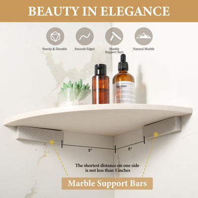 Koville Engineered Marble corner shelf in Rigel for a bathroom corner
