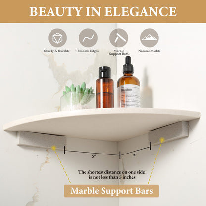Koville Engineered Marble corner shelf in Rigel for a bathroom corner