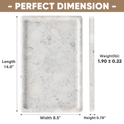 Koville Natural Stone One-Piece Square Trays in Calacatta Quarella, product view 2