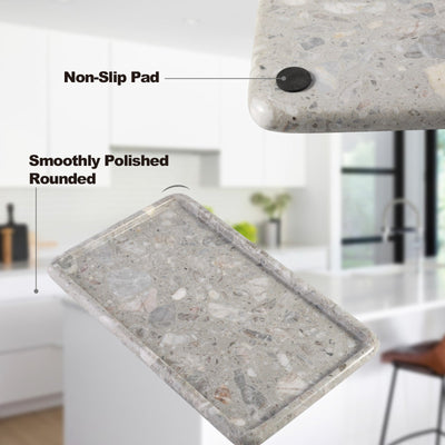 Koville Natural Stone One-Piece Square Trays in Fior di Pesco Quarella, product view 5