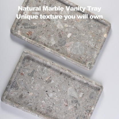 Koville Natural Stone One-Piece Square Trays in Fior di Pesco Quarella, product view 6