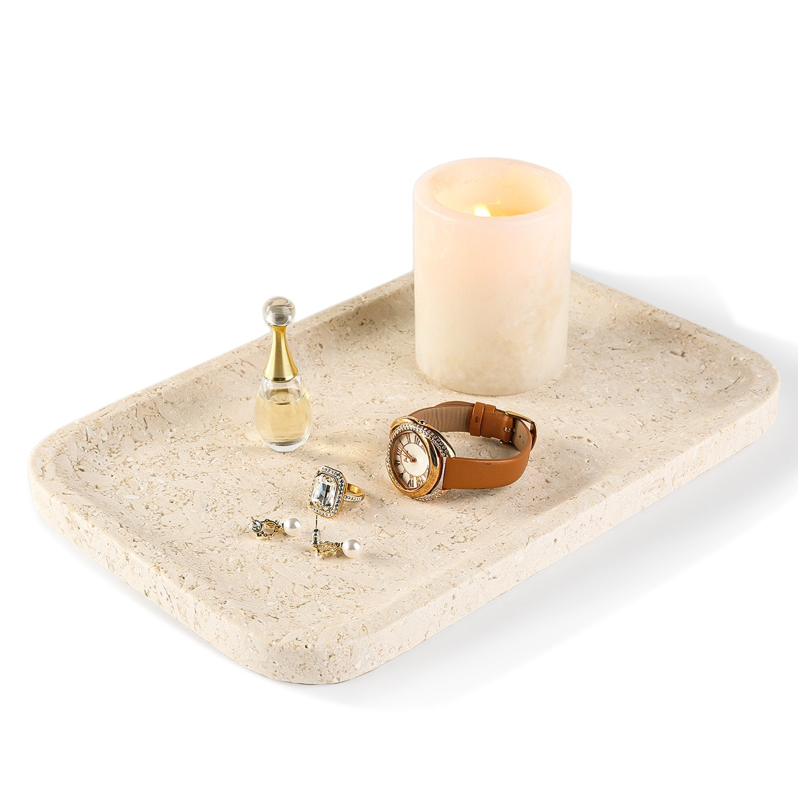 Koville Natural Stone One-Piece Square Trays in Myra Beige, product view 7