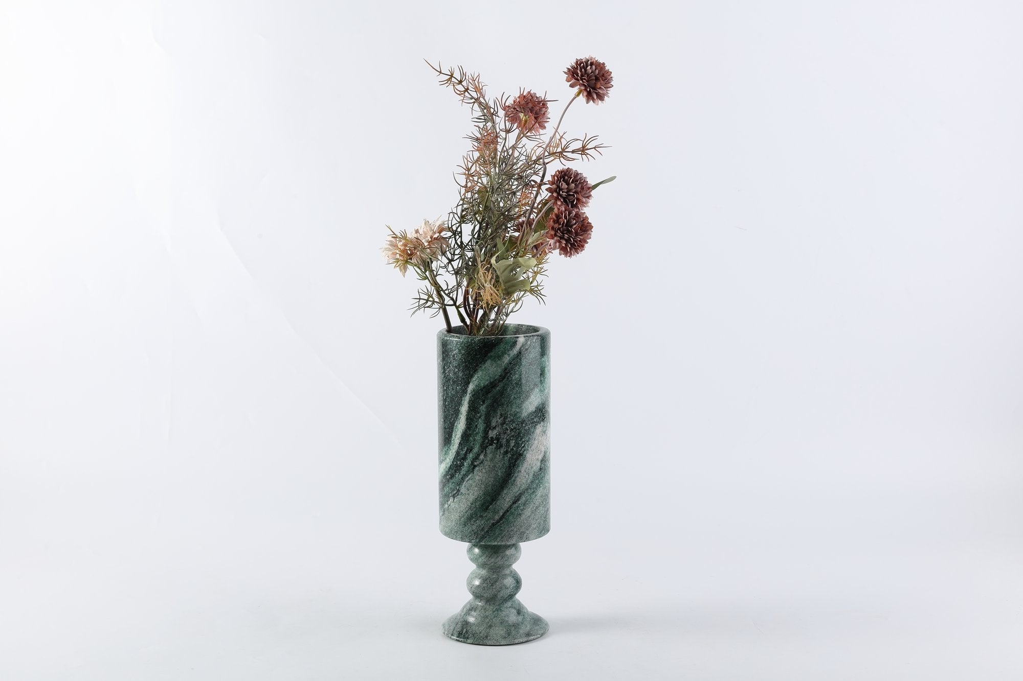 Koville Natural Stone Cannon Vase for Floral Display in Verde Lapponia - material detail