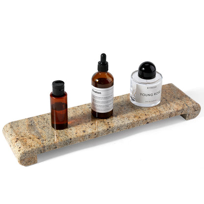 Koville chess piece display stand in three sizes in Kashmir Gold natural stone