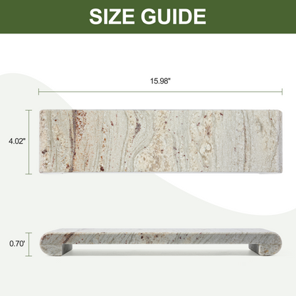 Koville chess piece display stand in three sizes in River White natural stone