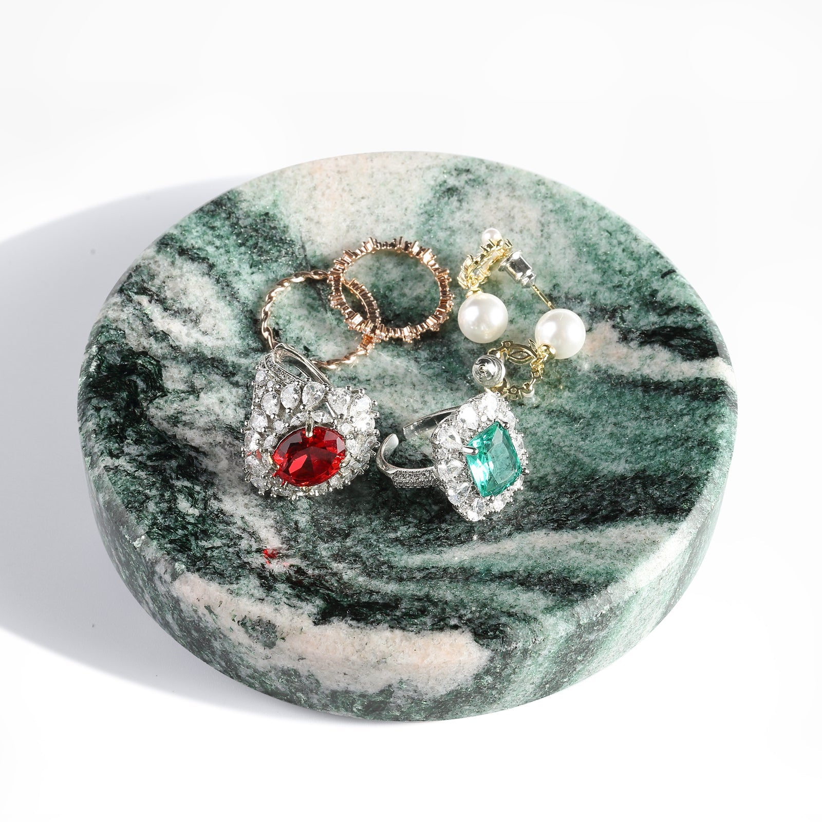 Koville Natural Stone Tea Cups in Verde Lapponia, product view 1