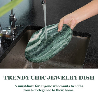 Koville lace edge storage tray for small items in Verde Lapponia natural stone