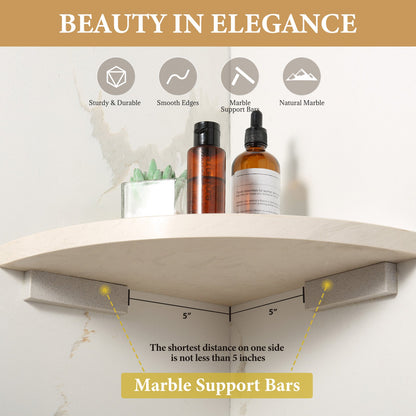 Koville Natural Granite corner shelf in White Rose for a bathroom corner