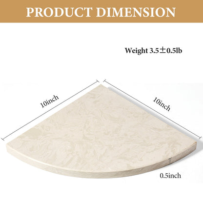 Koville Natural Granite corner shelf in White Rose for a bathroom corner