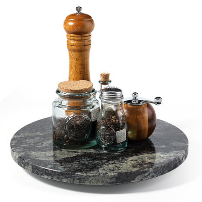 Koville 300 mm lazy susan for table serving in Blue Fantasy natural stone