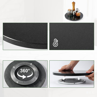 Koville 300 mm lazy susan for table serving in Zimbabwe Black natural stone