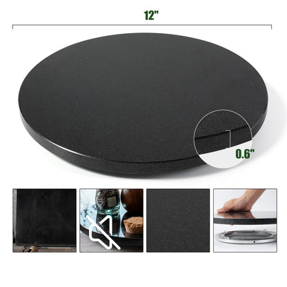 Koville 300 mm lazy susan for table serving in Zimbabwe Black natural stone