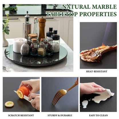 Koville 406 mm lazy susan for table serving in Black Pearl natural stone