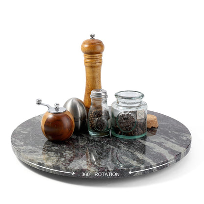 Koville 406 mm lazy susan for table serving in Blue Fantasy natural stone