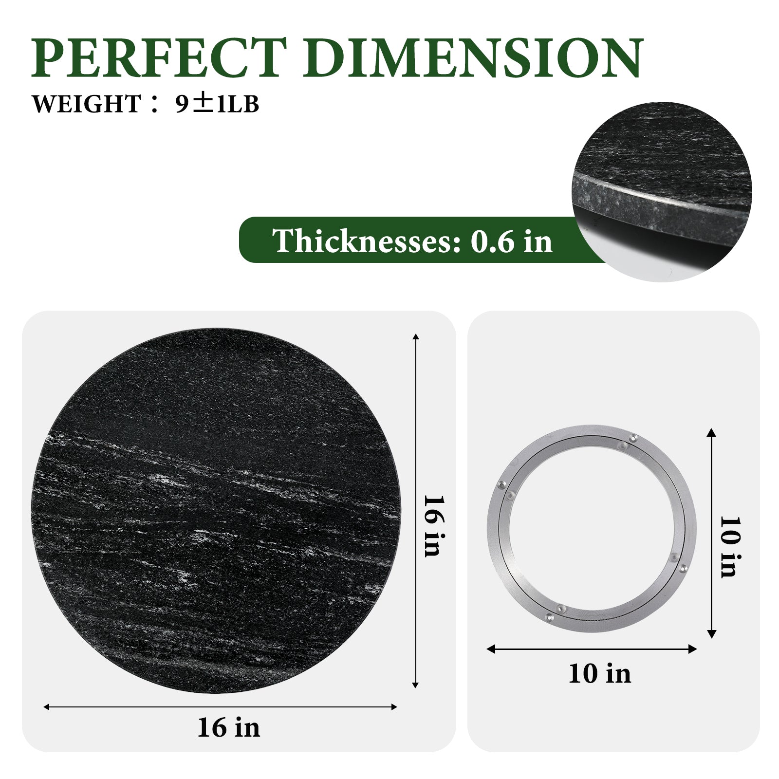 Koville 406 mm lazy susan for table serving in Via Lactea natural stone