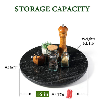 Koville 406 mm lazy susan for table serving in Via Lactea natural stone