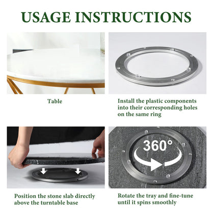 Koville 406 mm lazy susan for table serving in Via Lactea natural stone