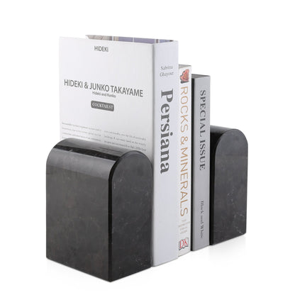 Koville triumphal arch bookend for shelf styling in Brown Antique natural stone