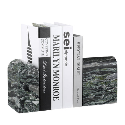 Koville triumphal arch bookend for shelf styling in Olive Green natural stone