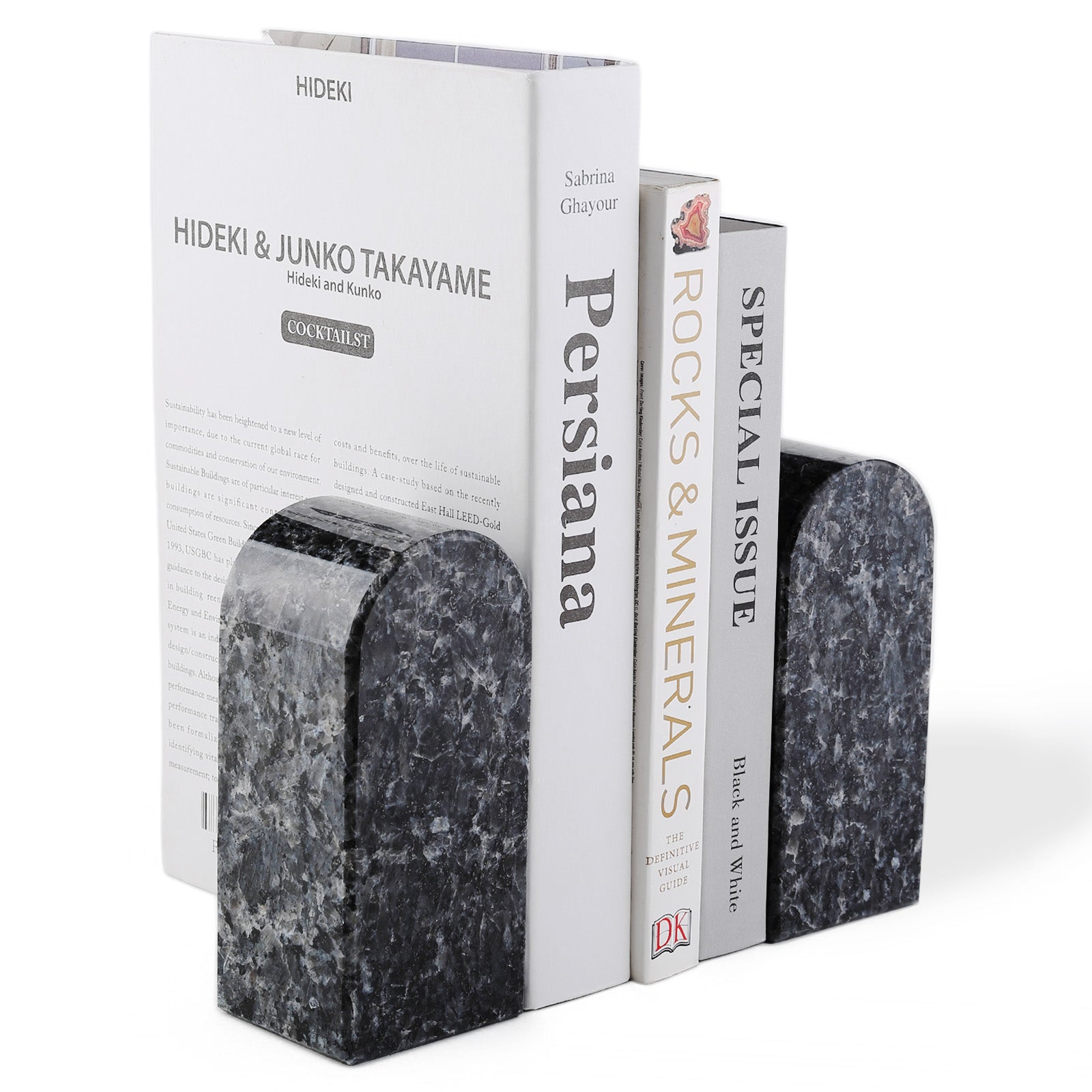 Koville Marble Triumphal Arch Bookend Medium in Blue Pearl, product view