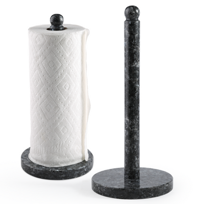 Koville Natural Stone Paper Towel Holder with Stone Rod, 5.9 in Base in natural stone