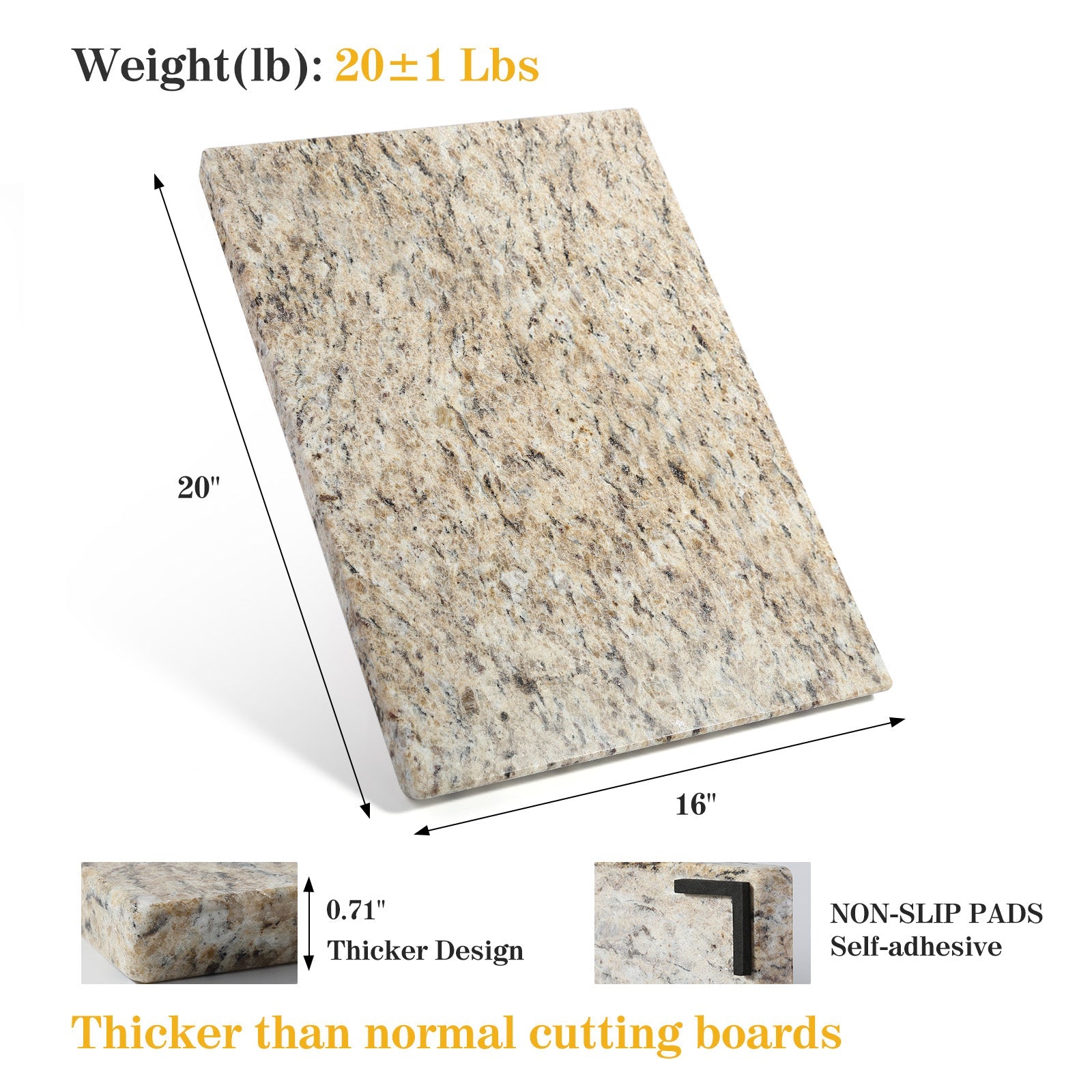 Koville natural stone pastry board in Ornamental