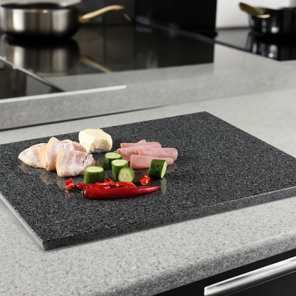 Koville natural stone pastry board in Sesame Black (F)