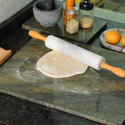 Koville natural stone pastry board in Wild West Green