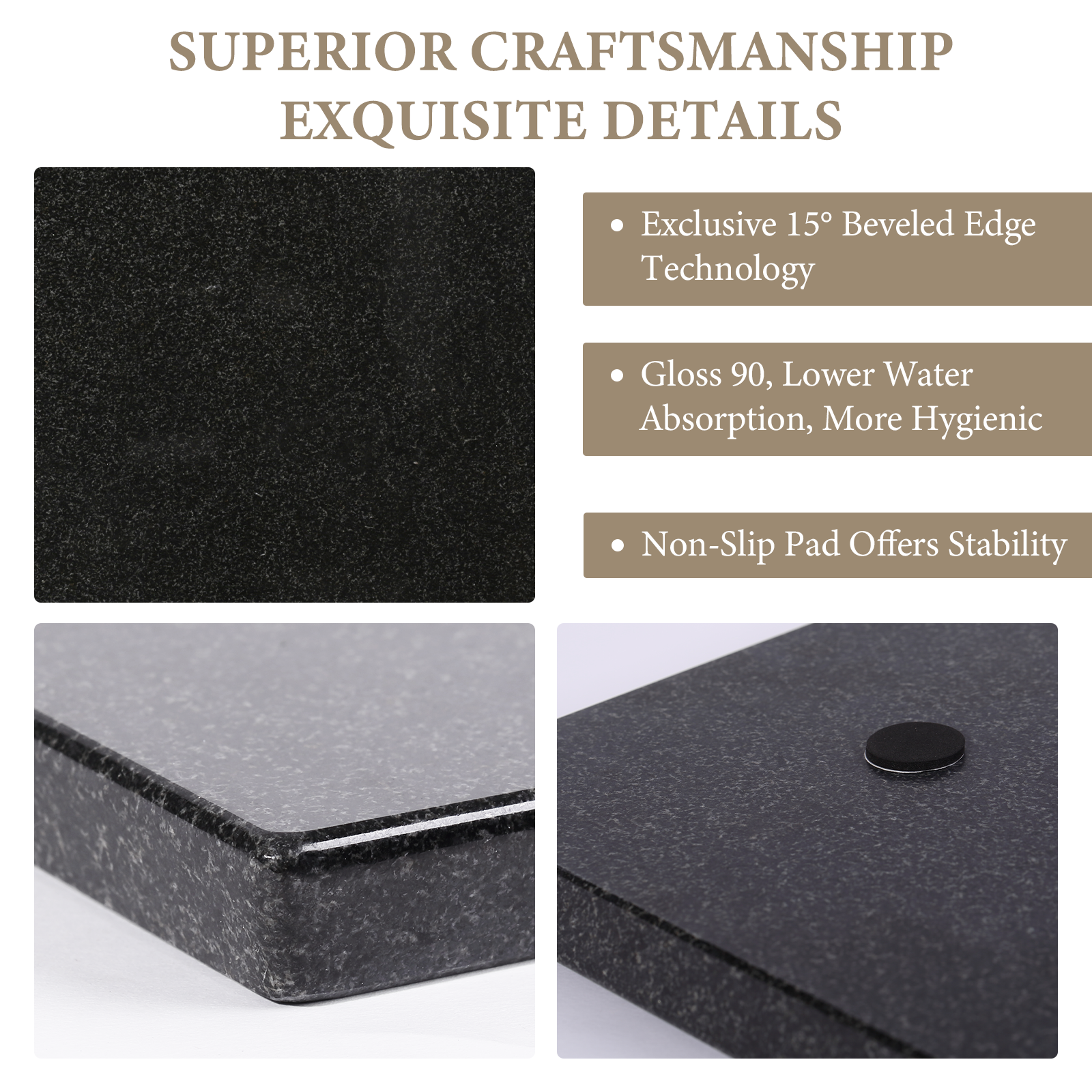 Koville natural stone pastry board in Zimbabwe Black