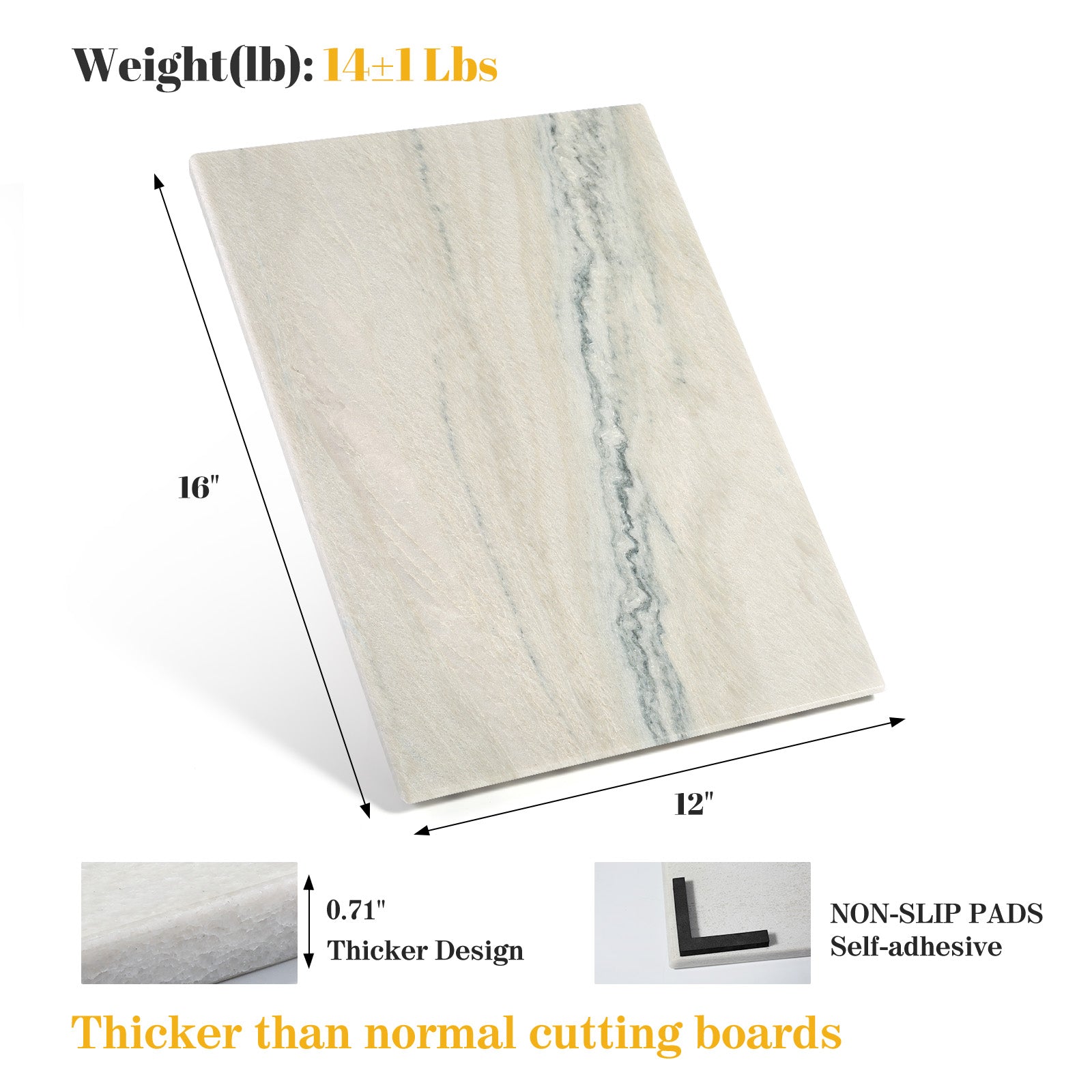 Koville natural stone pastry board in Aquarella