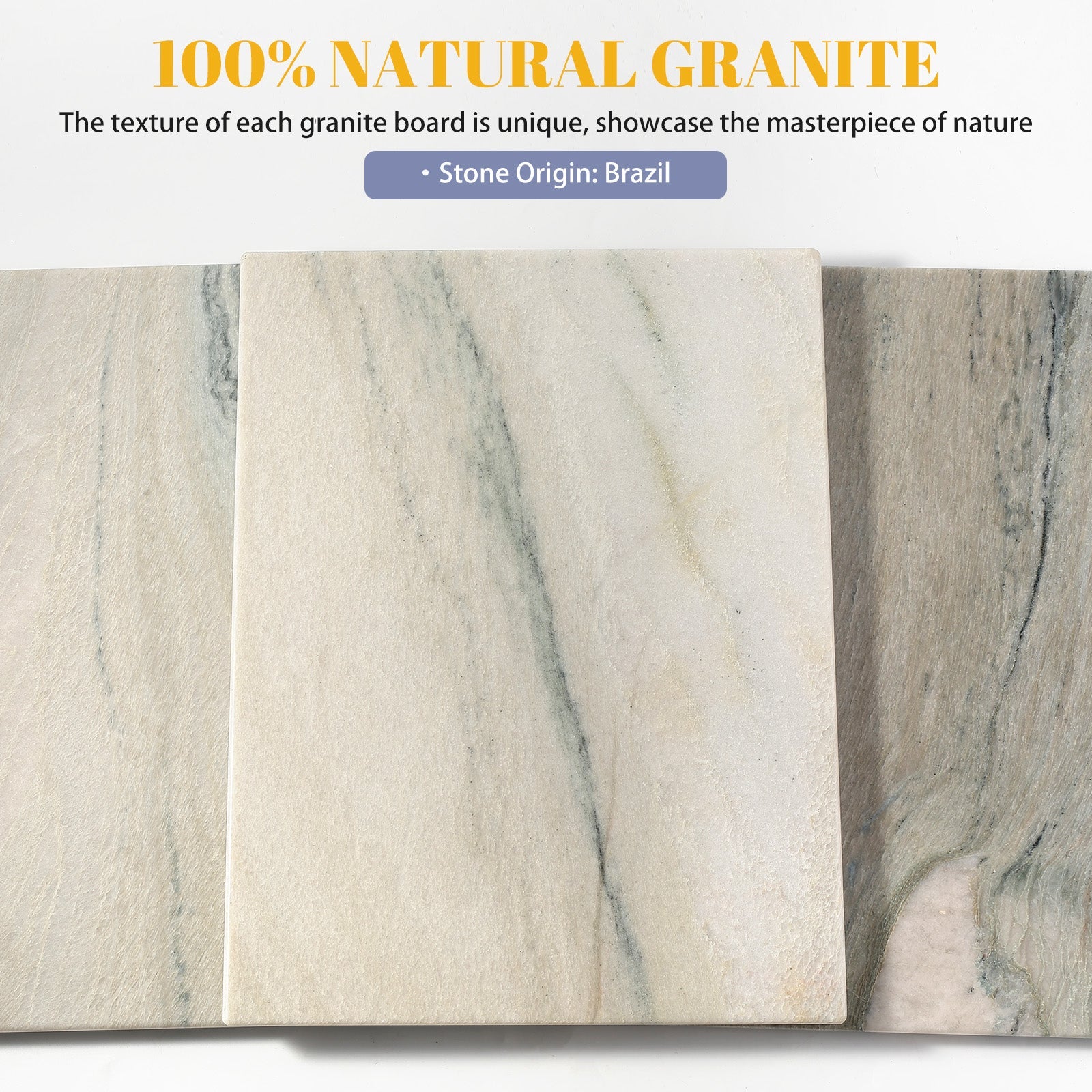 Koville natural stone pastry board in Aquarella