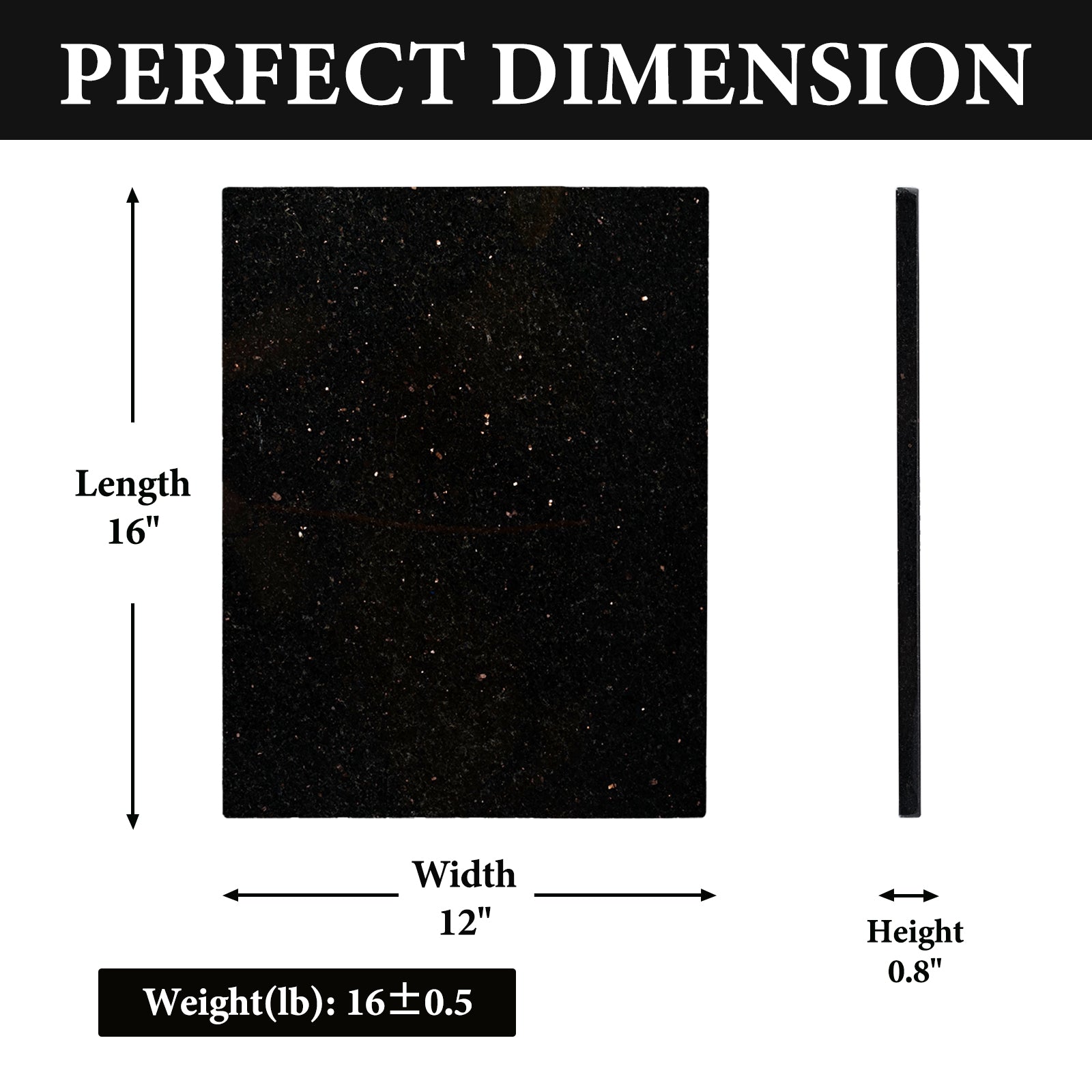 Koville natural stone pastry board in Black Galaxy