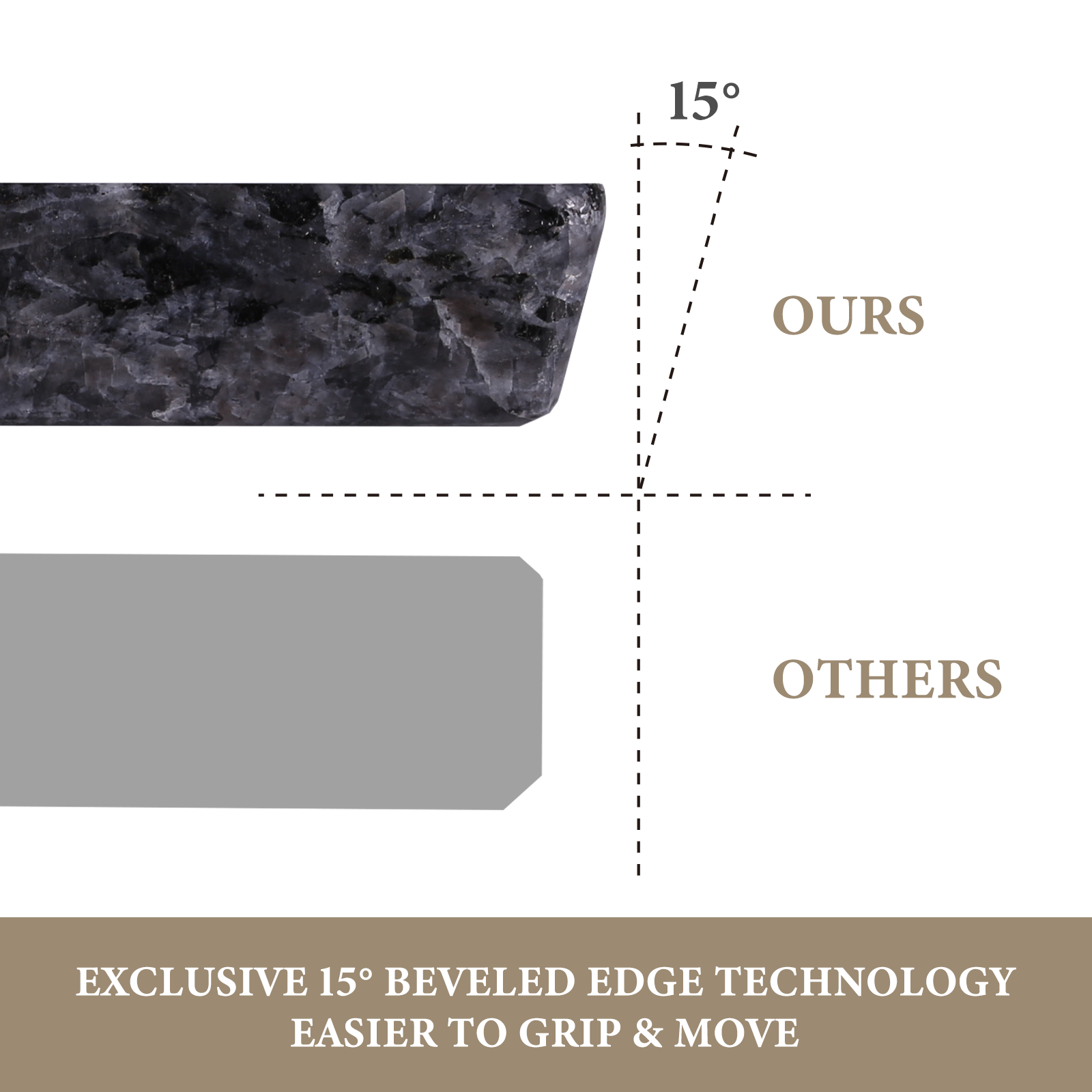 Koville natural stone pastry board in Blue Pearl