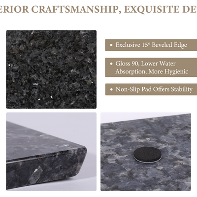 Koville natural stone pastry board in Blue Pearl