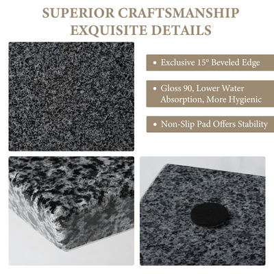 Koville natural stone pastry board in Sesame Black (F)