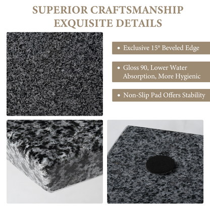 Koville natural stone pastry board in Sesame Black (F)
