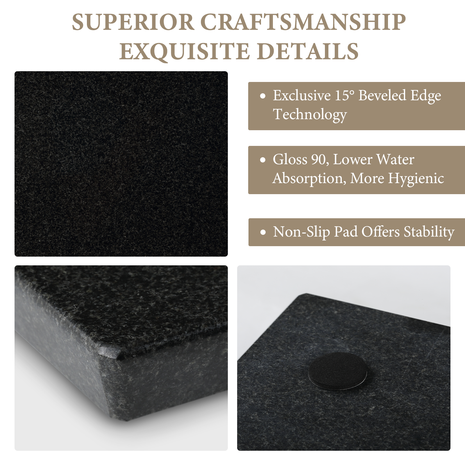 Koville natural stone pastry board in Zimbabwe Black