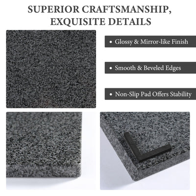 Koville natural stone pastry board in Sesame Black (F)