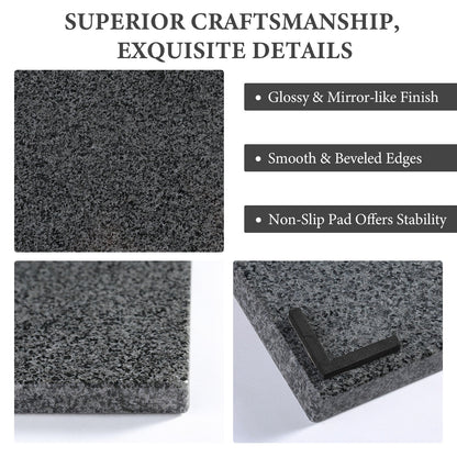 Koville natural stone pastry board in Sesame Black (F)