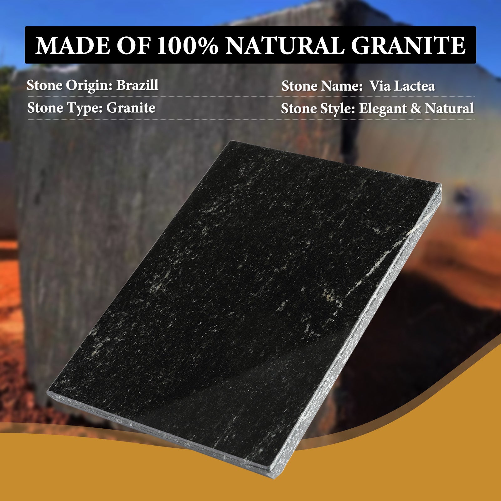 Koville natural stone pastry board in Via Lactea