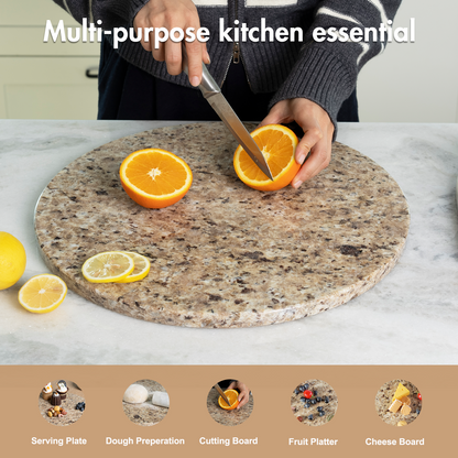 Koville round natural stone pastry board - Koville_Granite_Pastry_Board_-round_D_406_Ornamental_5.png