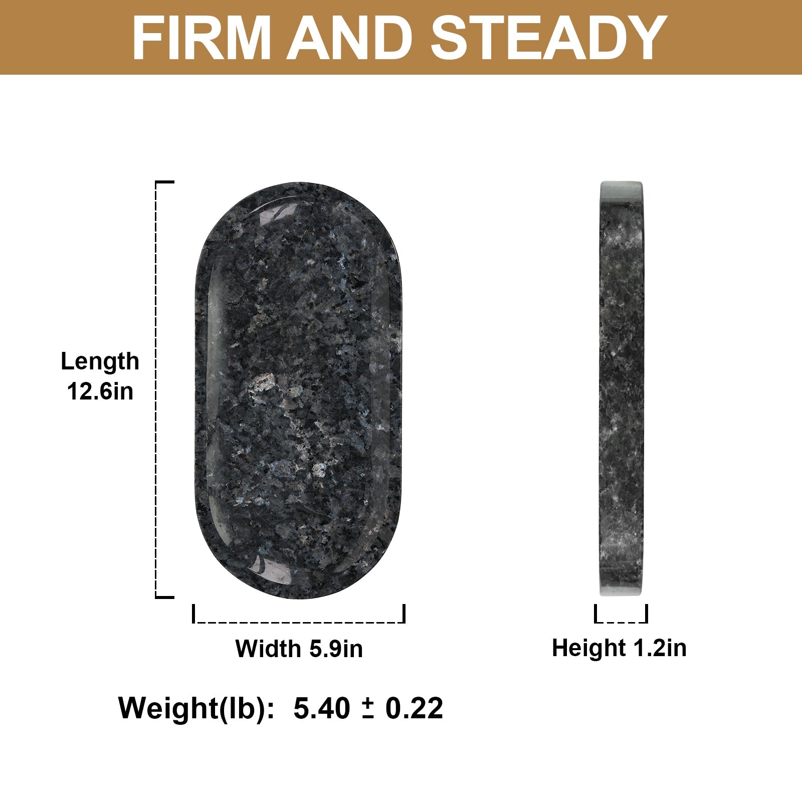 Koville natural stone runway storage tray, 305 x 152 mm